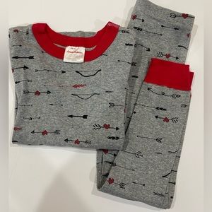 EUC Hanna Andersson 100% organic cotton Valentine’s Day long John set.